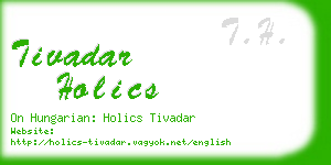 tivadar holics business card